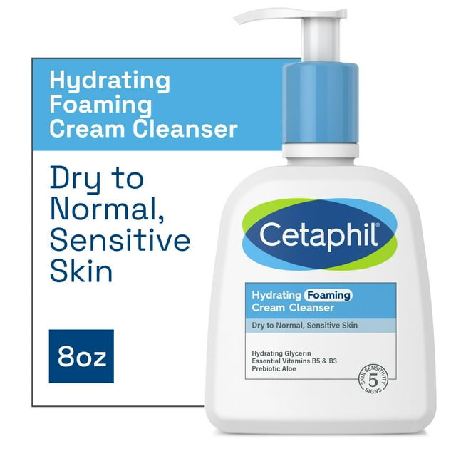 Cetaphil Hydrating Foaming Cream Cleanser, 8 Oz